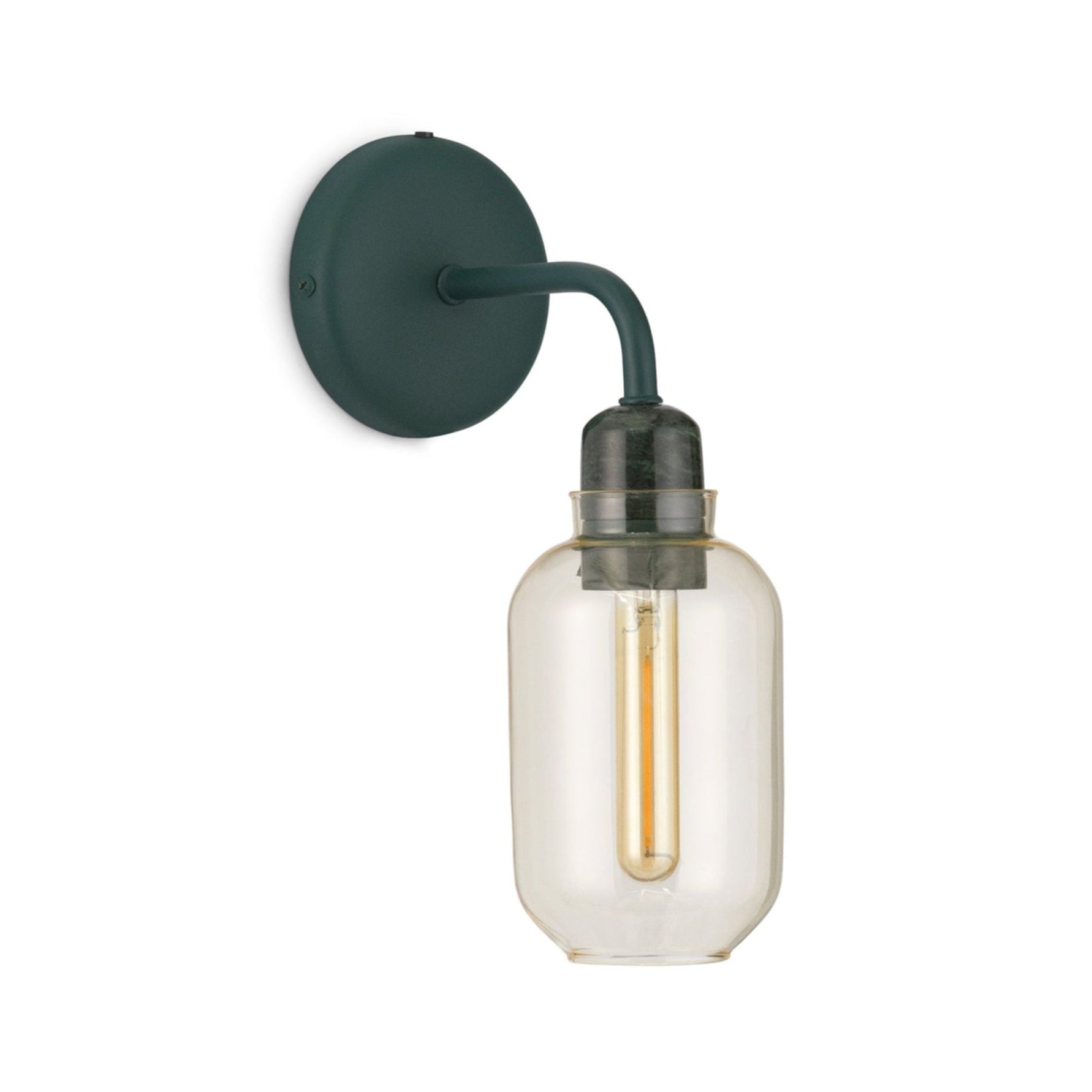 Nástenná lampa AMP žlté sklo so zeleným mramorom