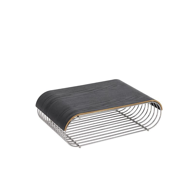 CURVA tray black oak wood