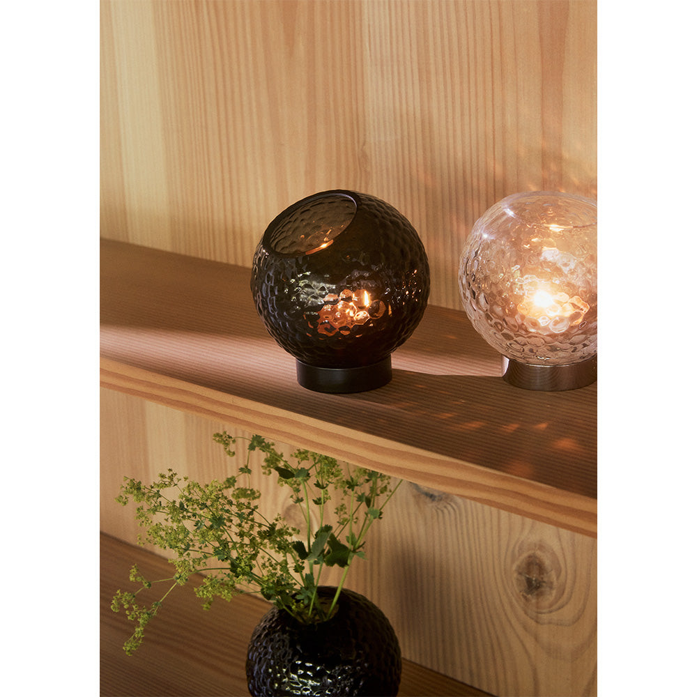 GLOBE BUBBLES Candle Holder Transparent Glass