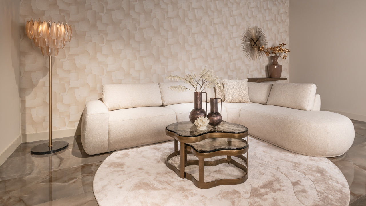 Súprava konferenčných stolíkov FAIRFIELD antická zlatá