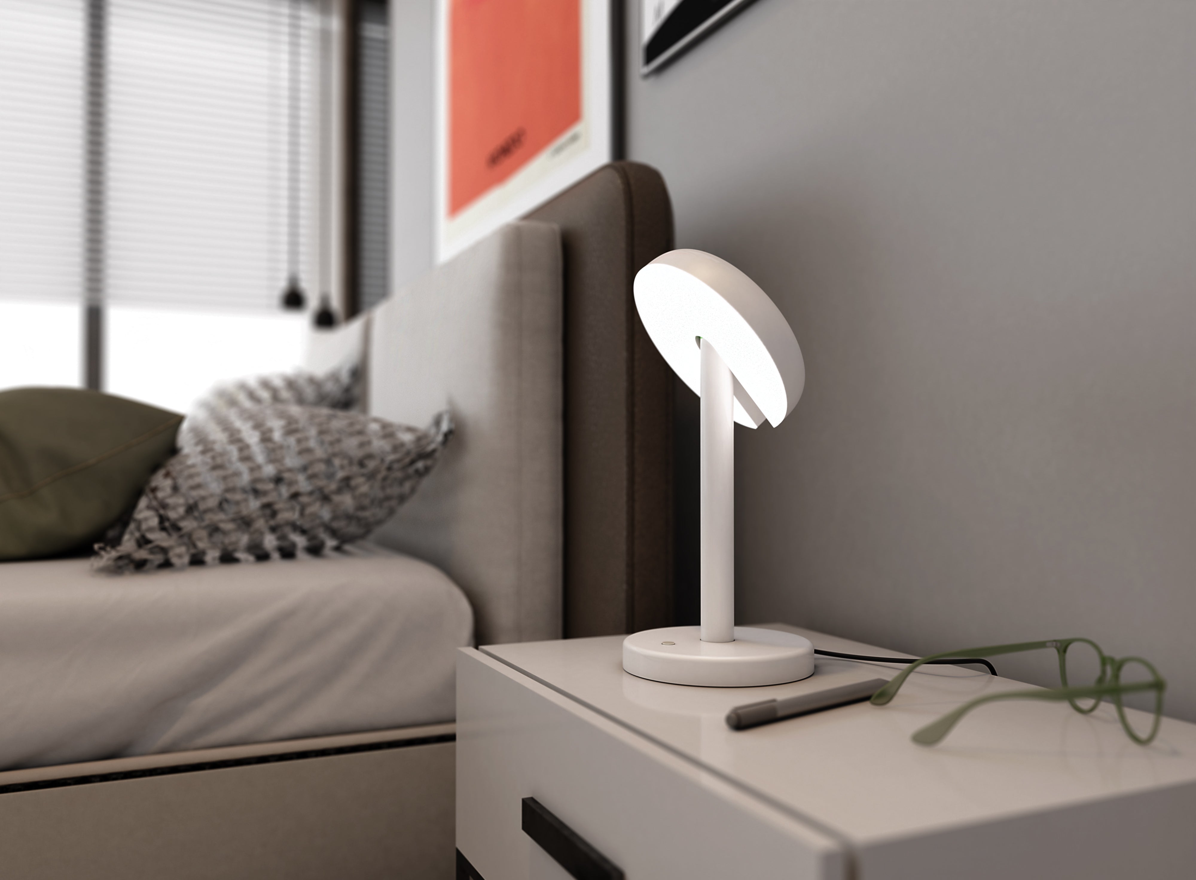Lampa stołowa CABRIOLETTE połyskujący biały