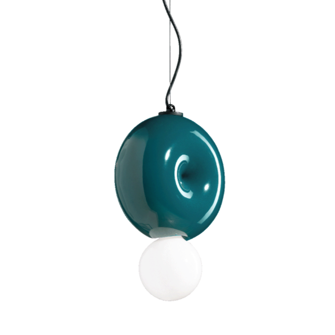 Závesná keramická lampa BUMBUM zelená petrol