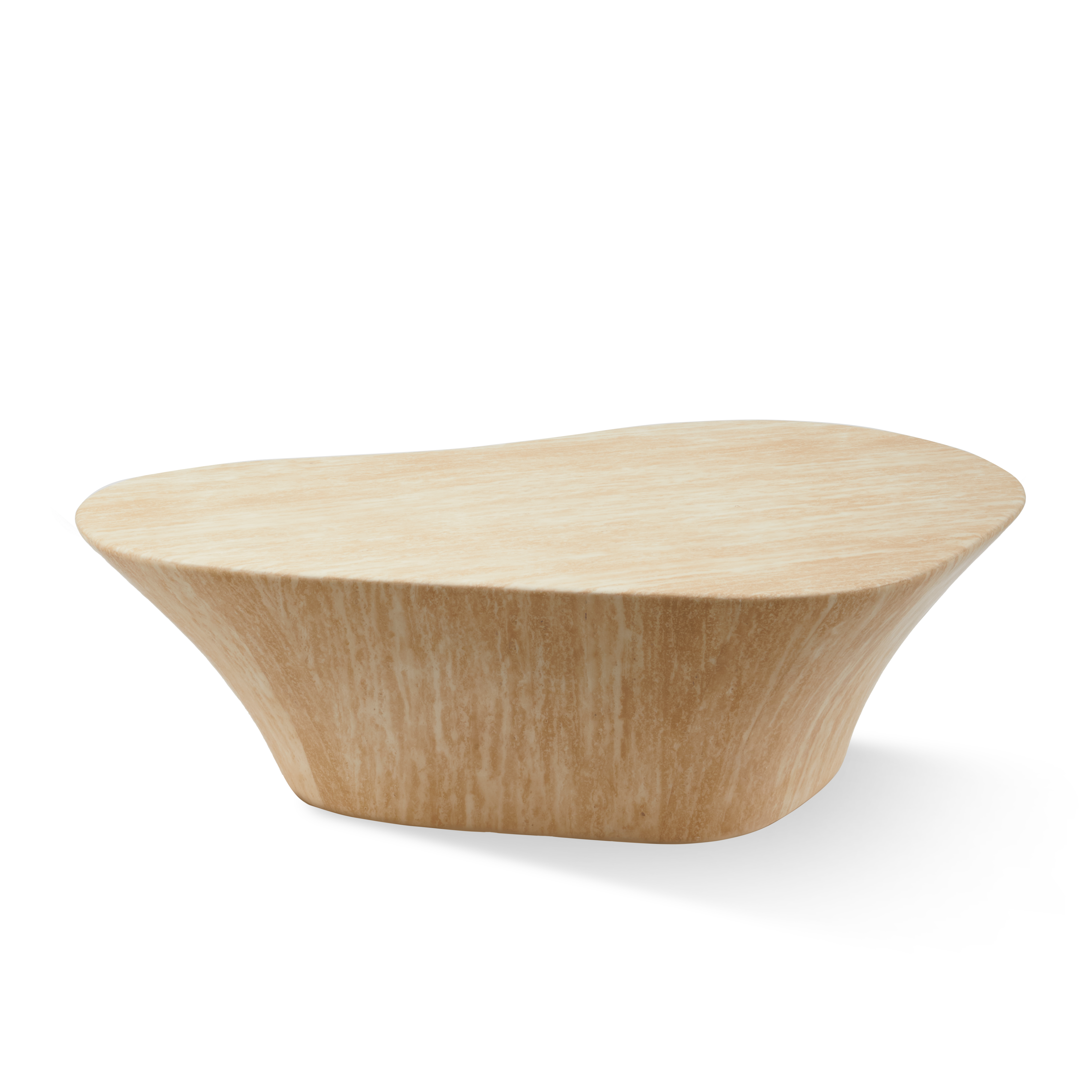 Kávový stolík OVAL MARBLE LOOK béžový