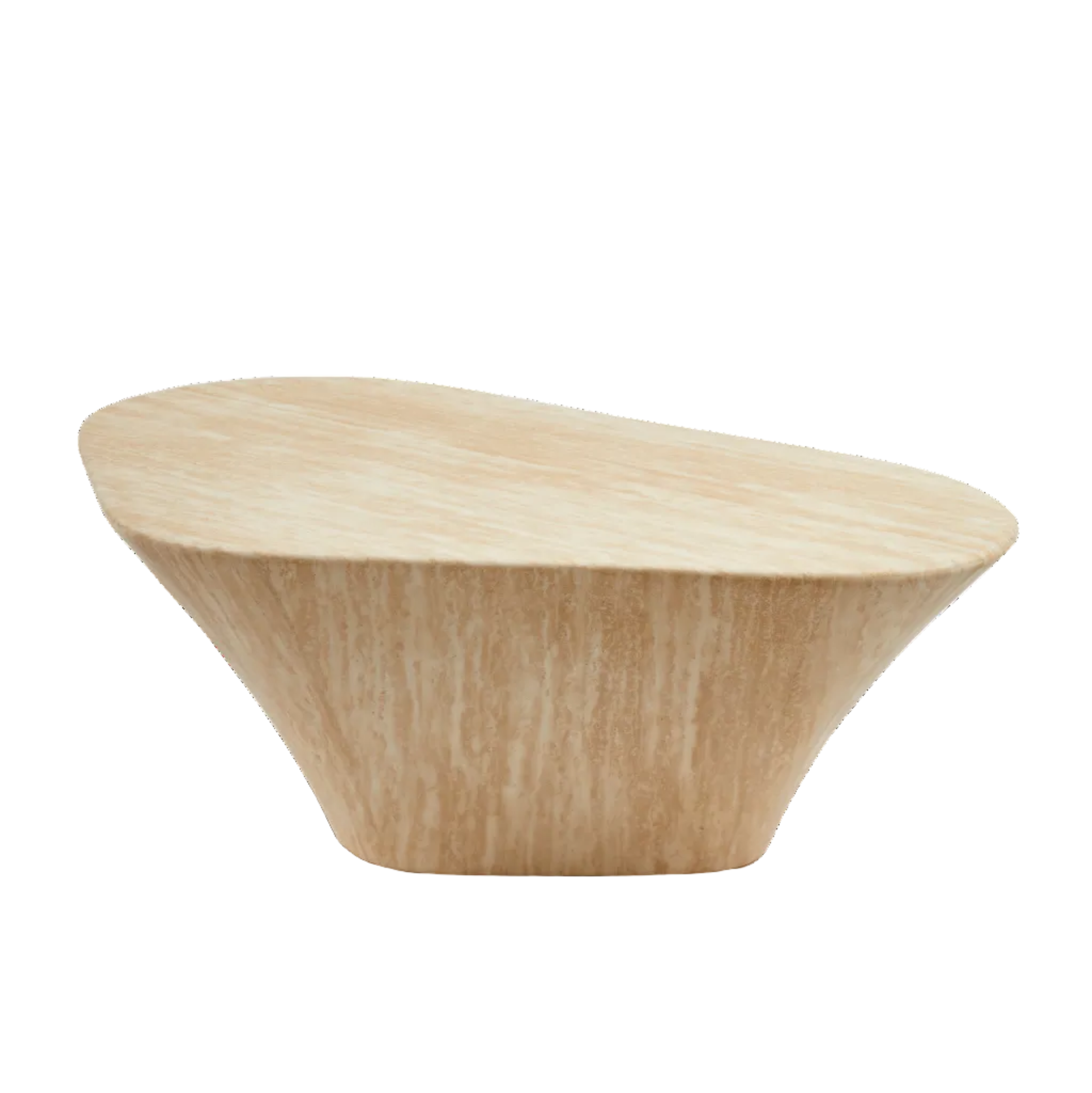 Kávový stolík OVAL MARBLE LOOK béžový