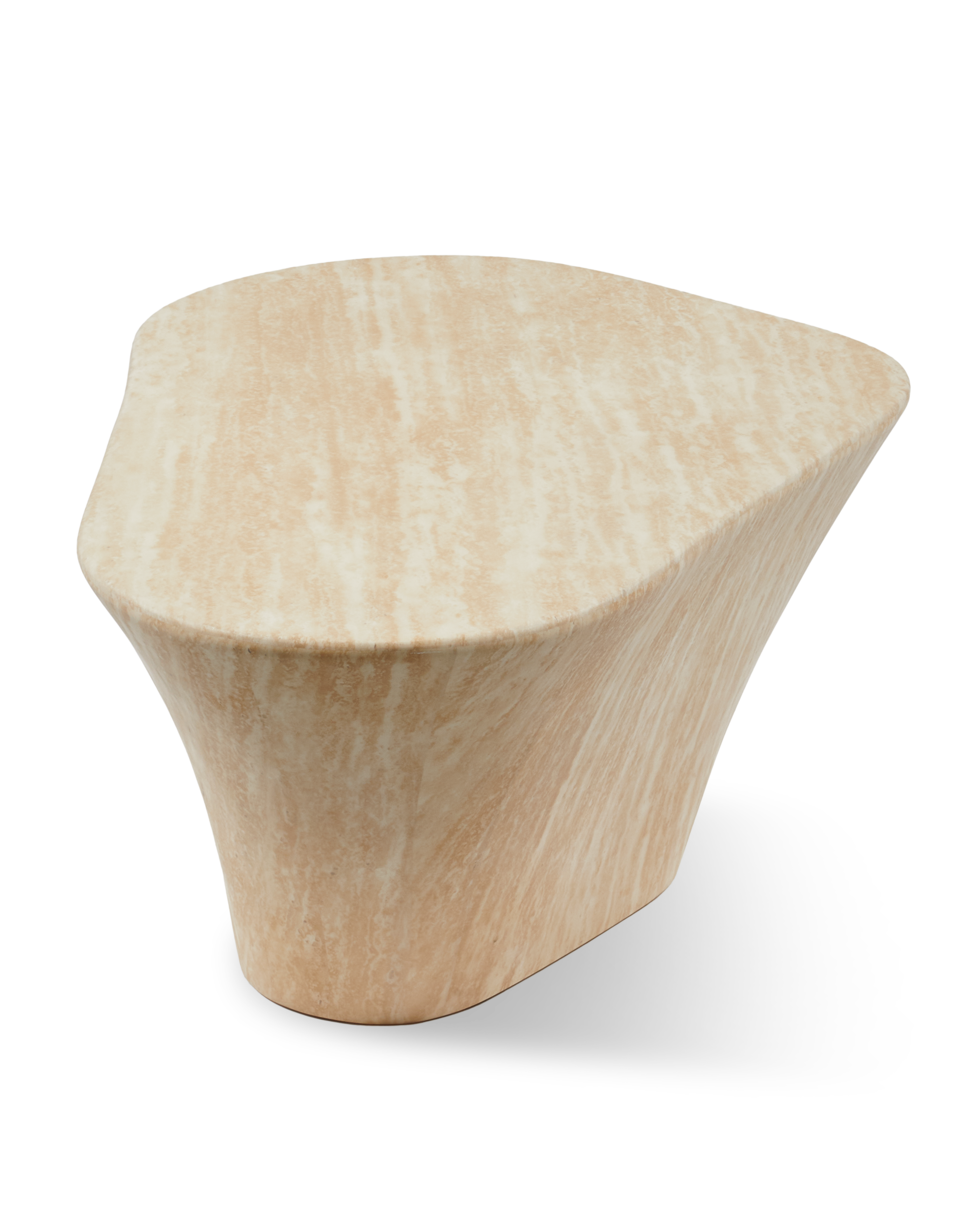 Kávový stolík OVAL MARBLE LOOK béžový