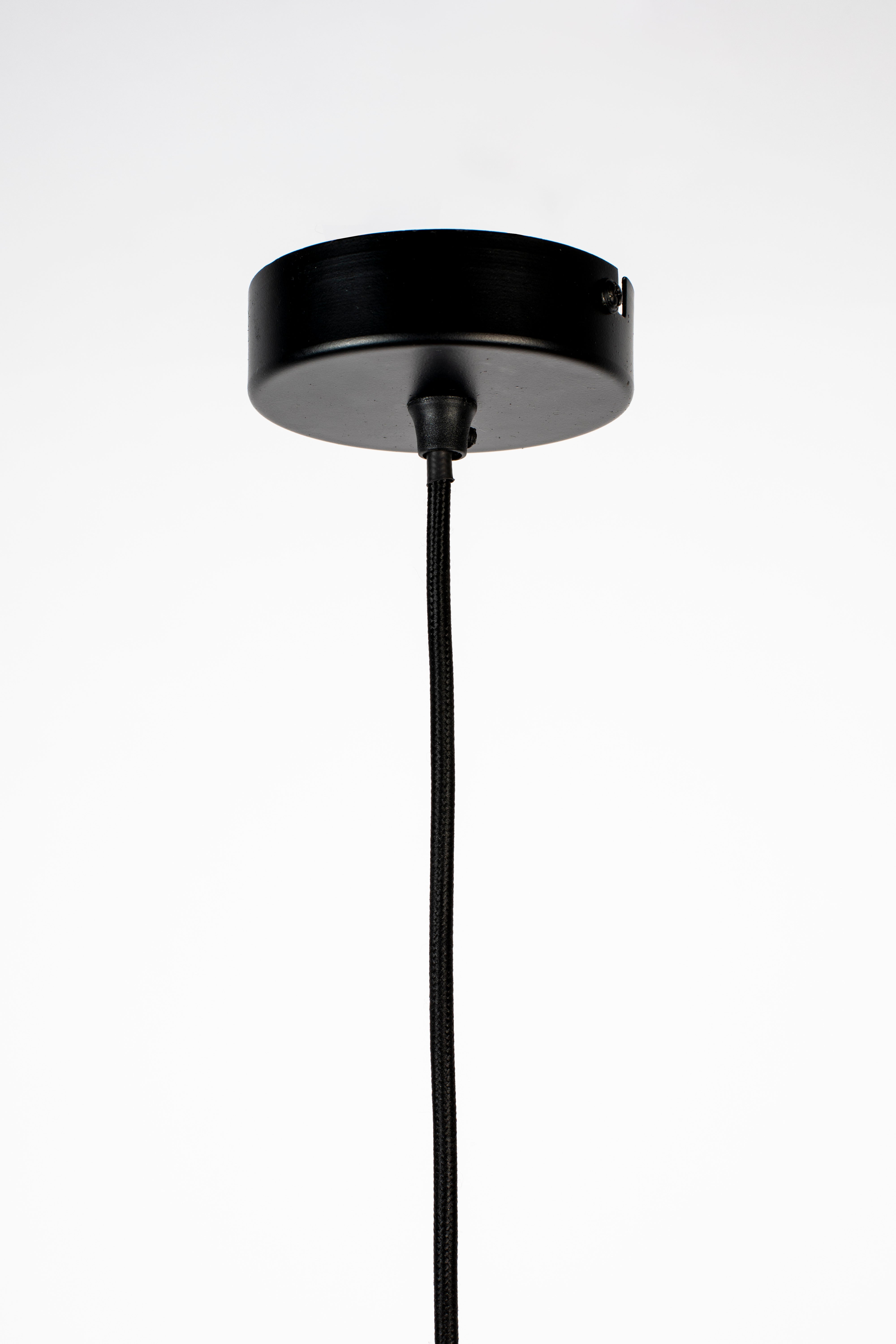 Závesná lampa CARMEN čierna s prírodným povrchom