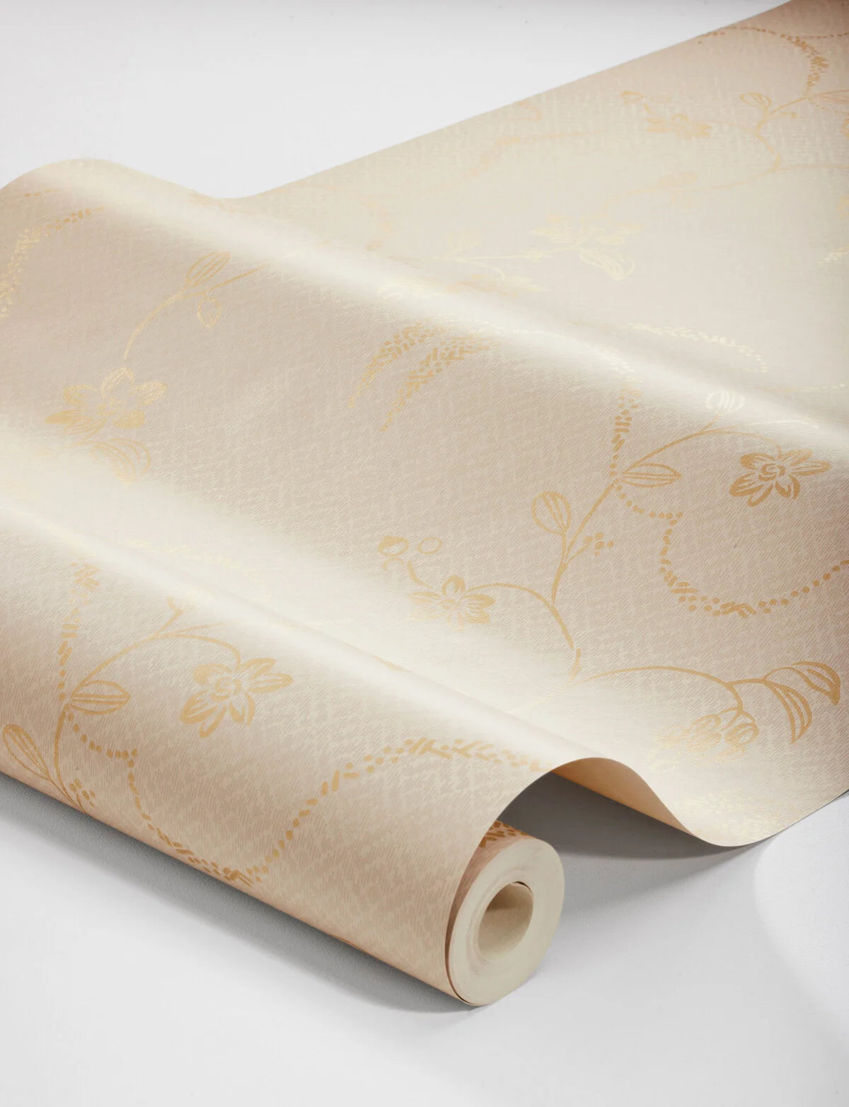 ELSIE Beige Floral Pattern Wallpaper with Gold