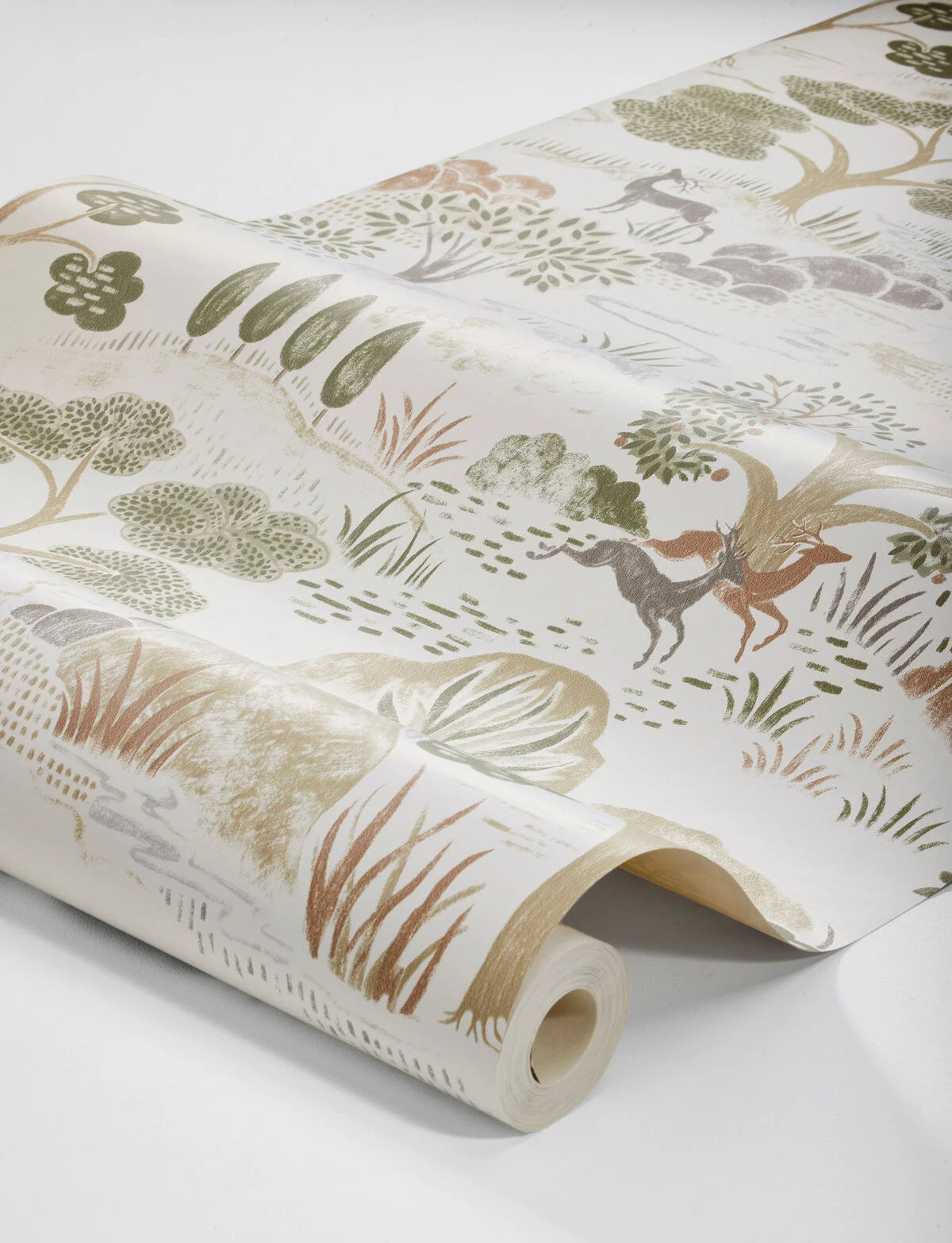 Tapeta s motívom rastlinného krajiny DIANA biela so zelenou