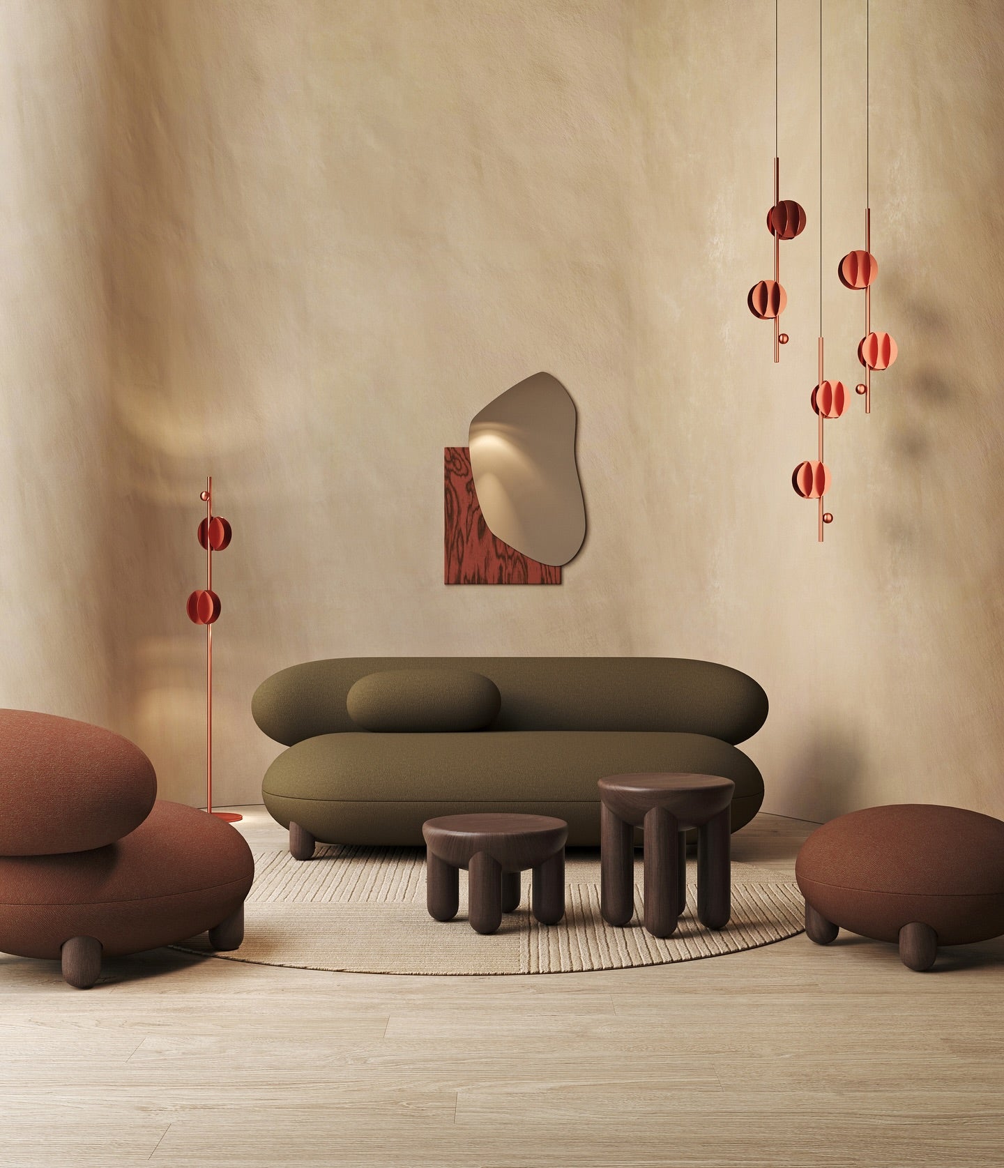 Závesná lampa EL VERTICAL meď