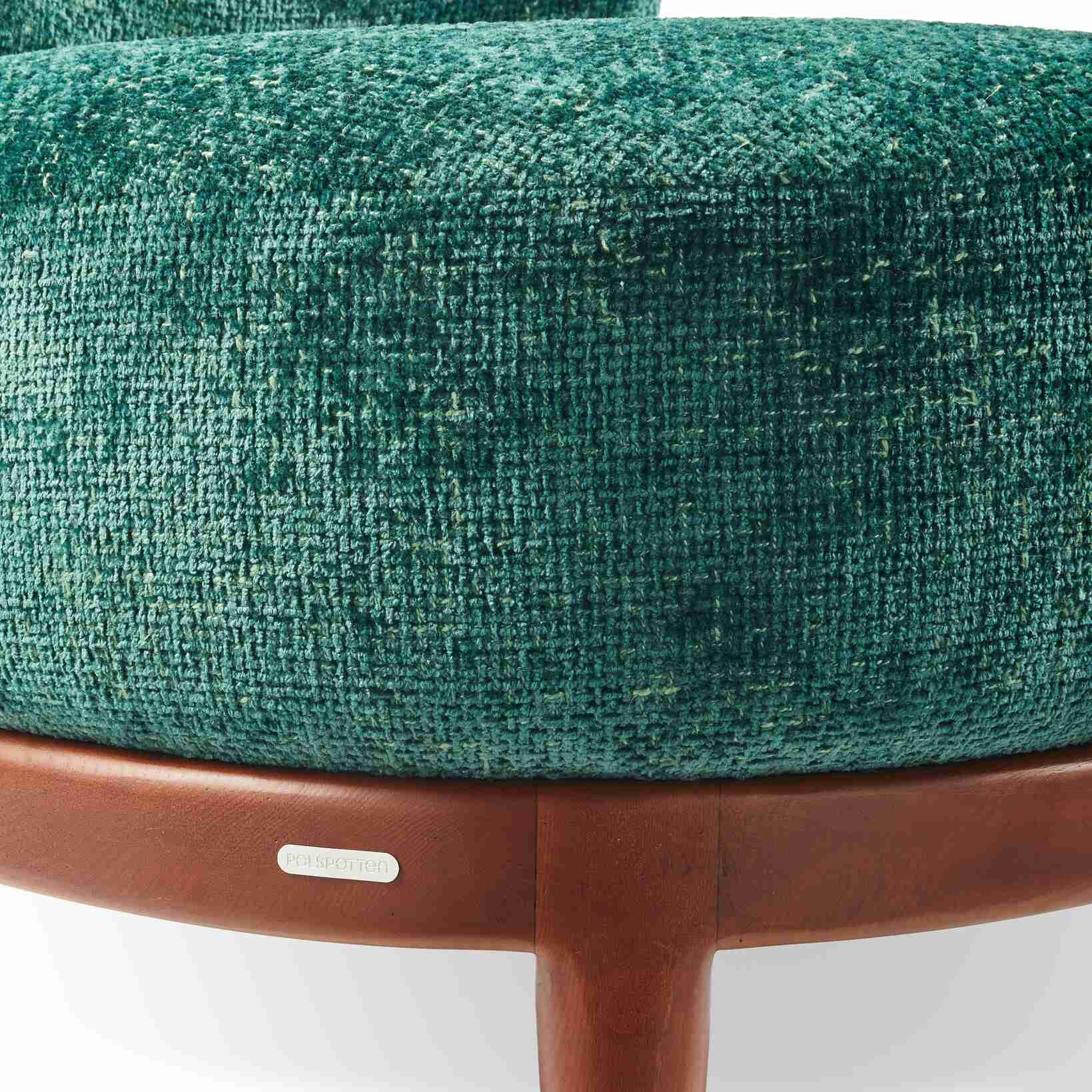 FIZZ Armchair Dark Green with Wooden Base