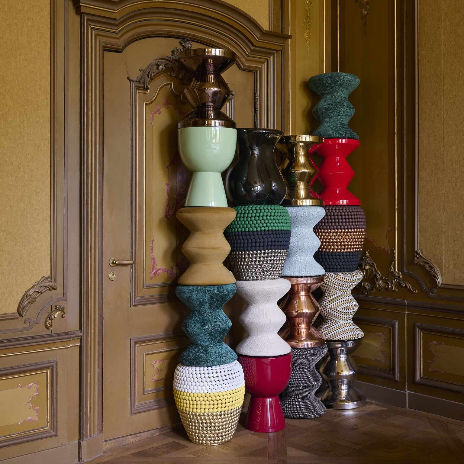 Stolička SOFT ZIG ZAG horčicová