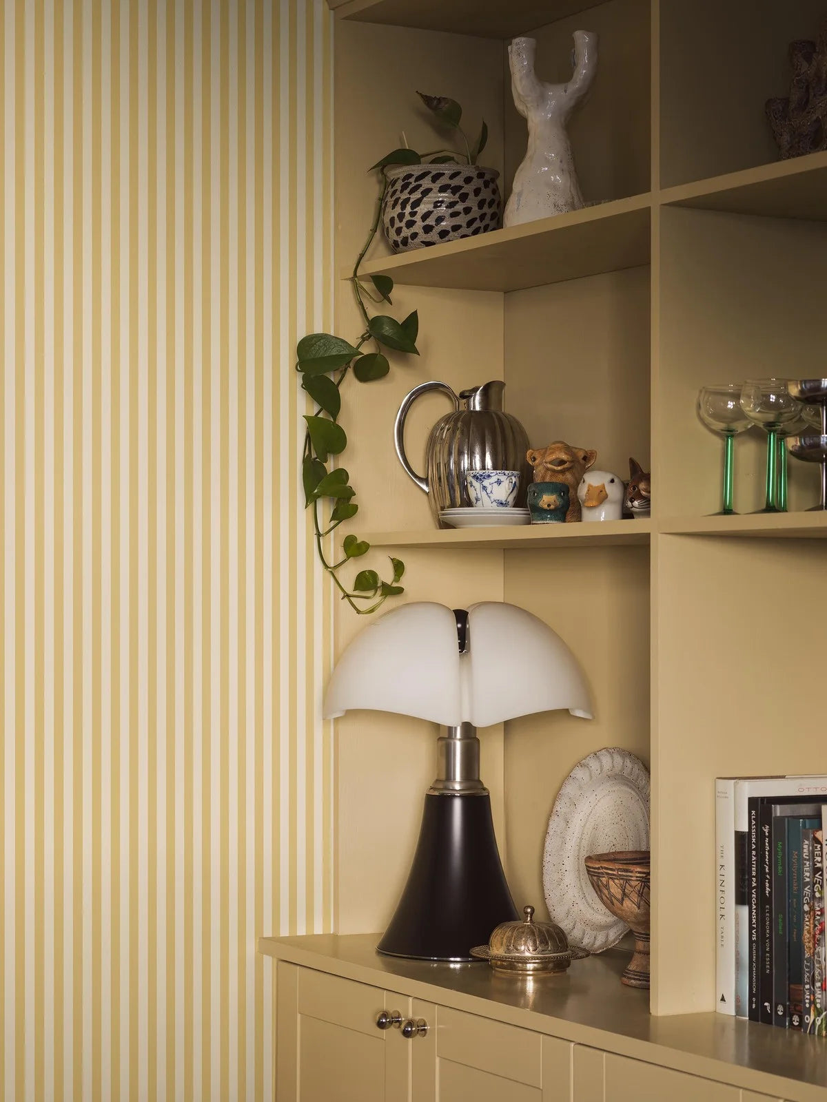 MÖLLE STRIPE Yellow and White Striped Wallpaper