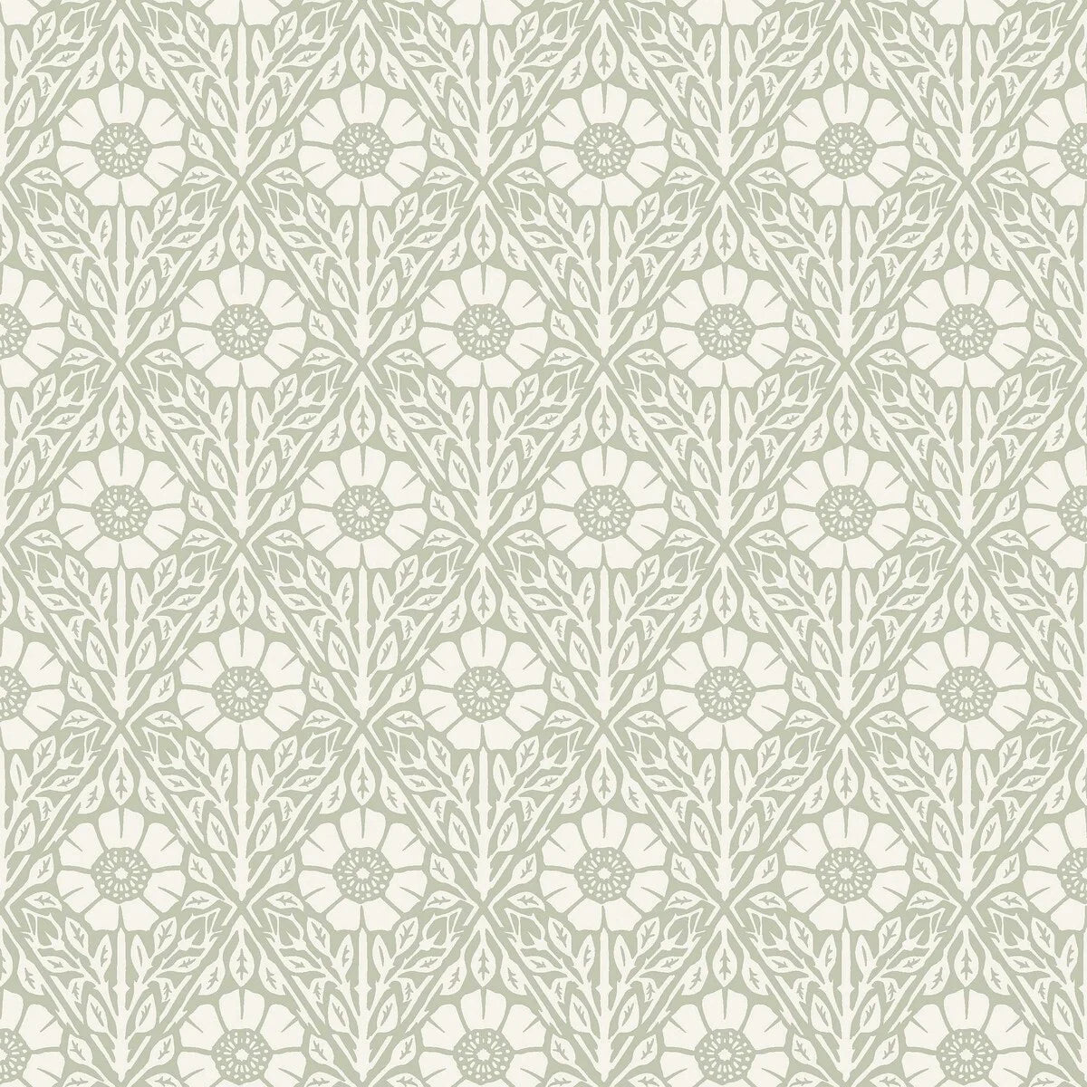 Tapeta s rastlinným motívom v kvetoch NYPONROS zelená s bielou