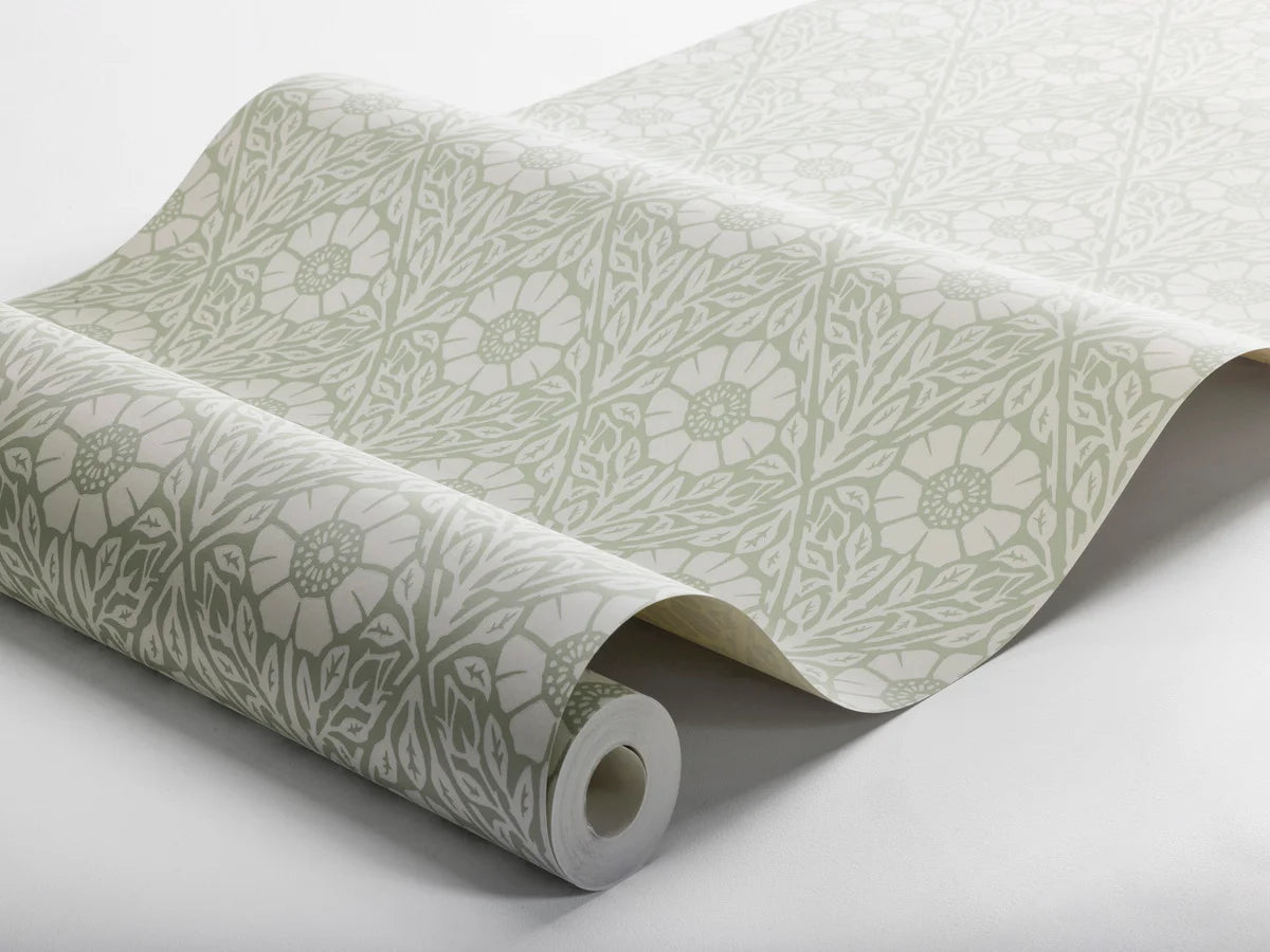 Tapeta s rastlinným motívom v kvetoch NYPONROS zelená s bielou