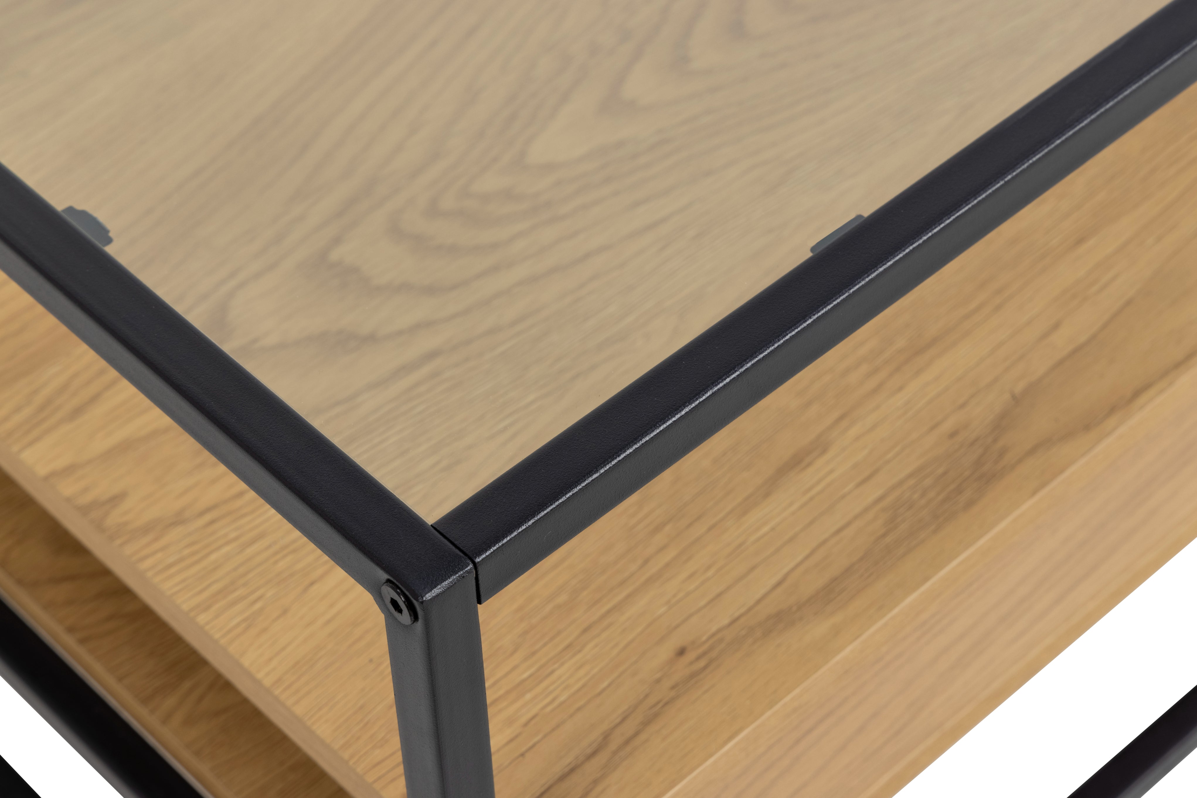 RANDOLF wooden coffee table with black frame