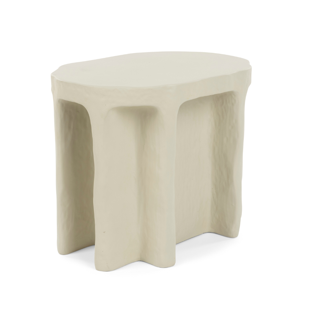 Oval side table BORN TO BE ALIVE beige