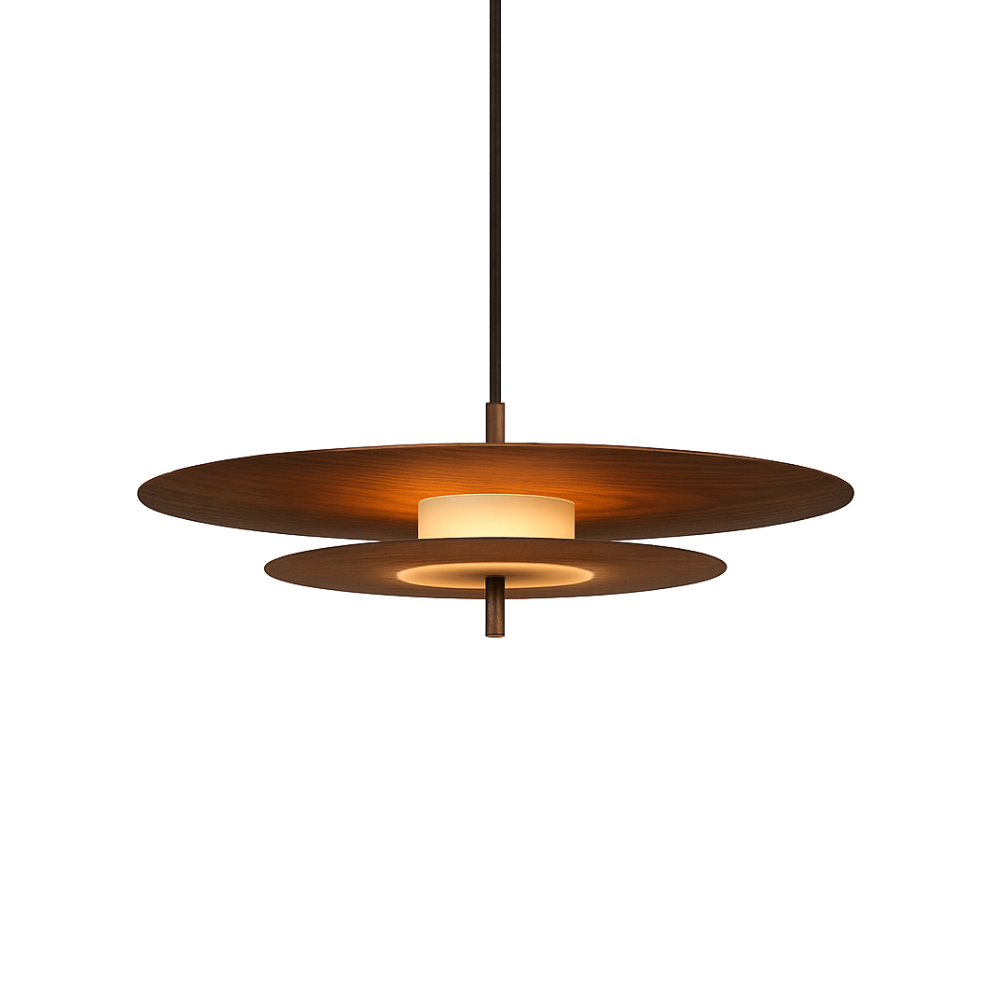AEROPLAN WOOD pendant lamp in light walnut wood