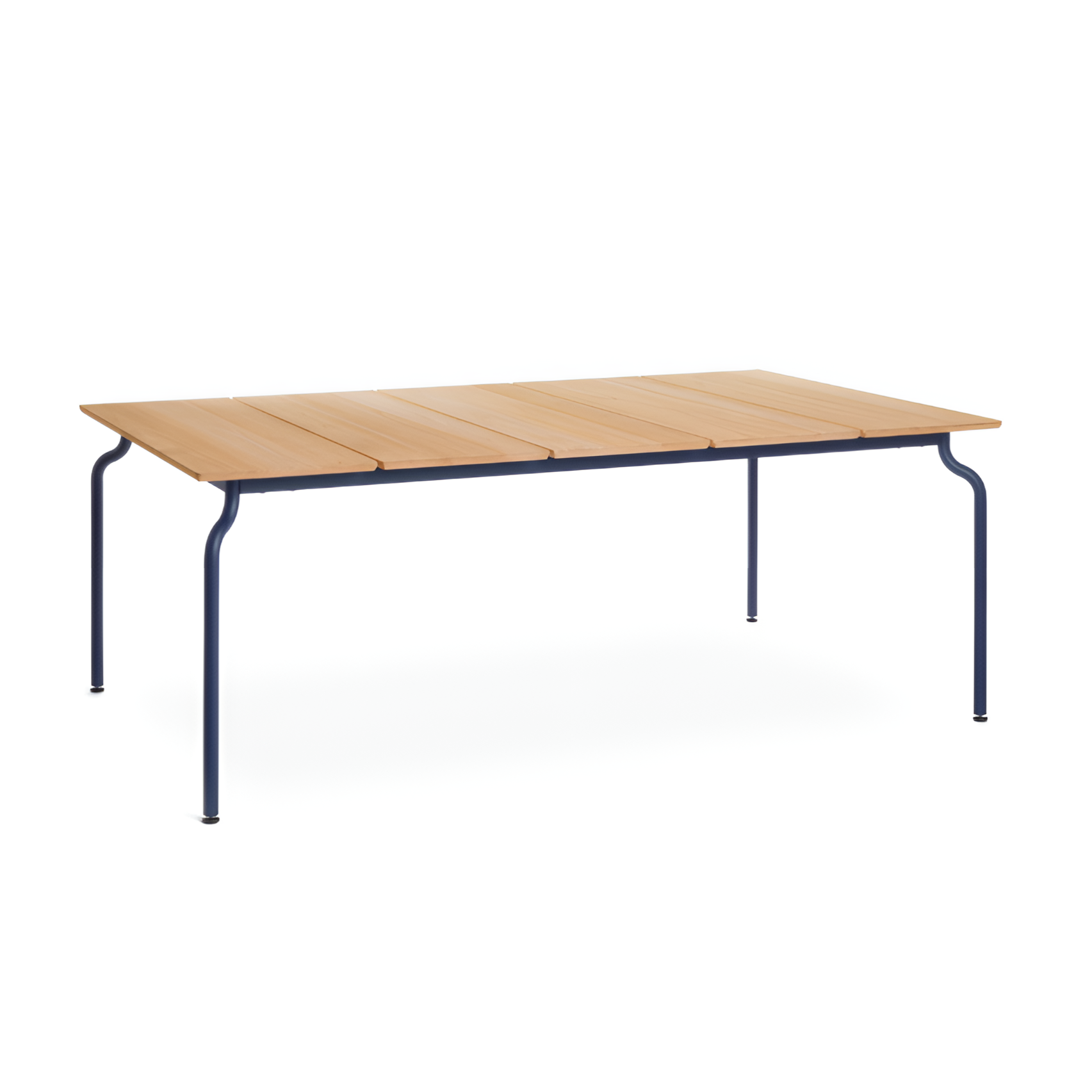 Záhradný stôl SOUTH z teakového dreva s modrou základňou