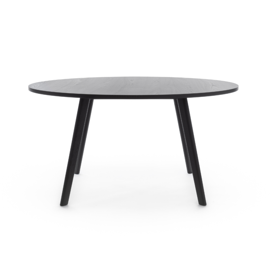 Okrúhly stôl PILO čierny jaseňový dyha
