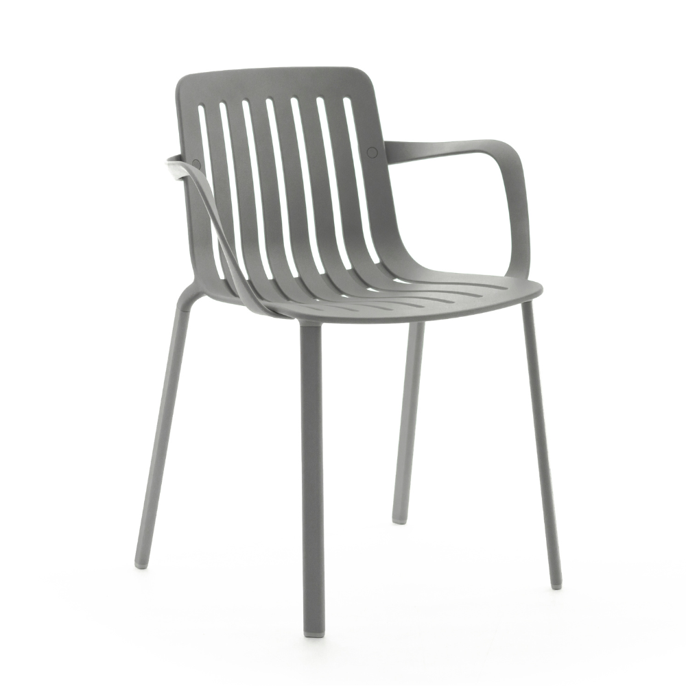 Záhradná stolička s opierkami PLATO šedá