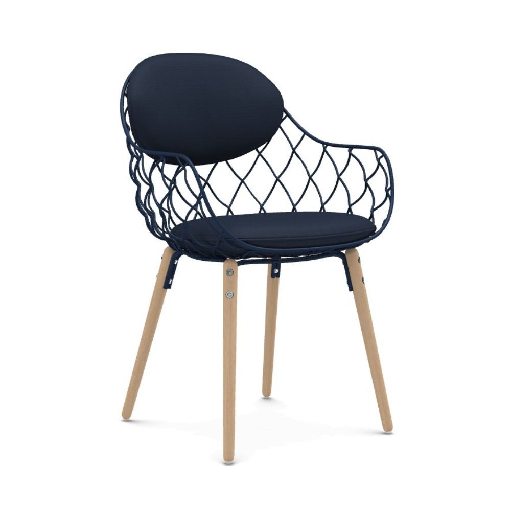 Stolička PIÑA granátová s jaseňovým podstavcom