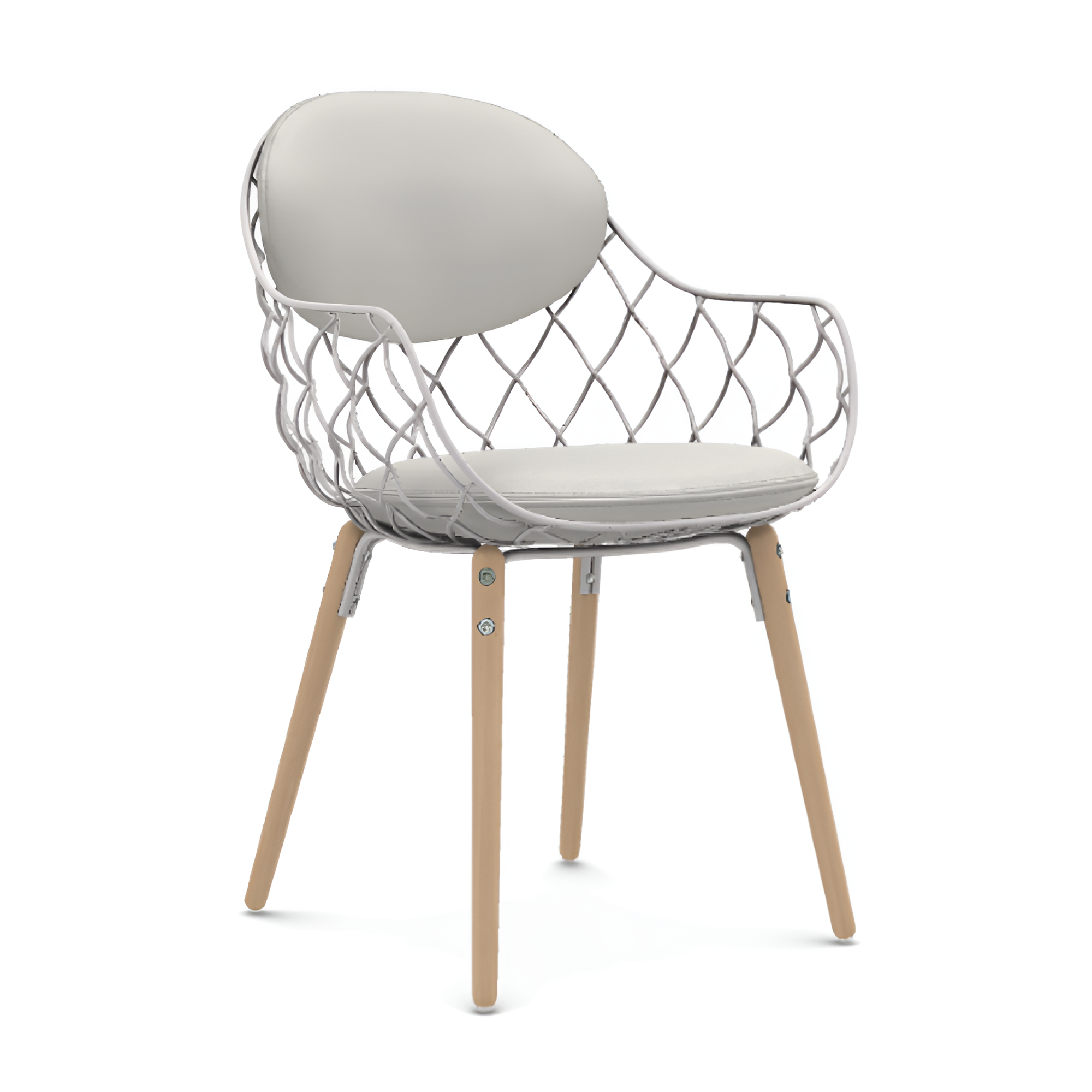 PIÑA chair in white with an ash base