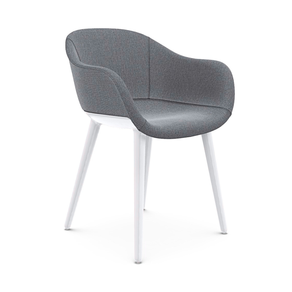 CYBORG LADY chair in gray with a white base