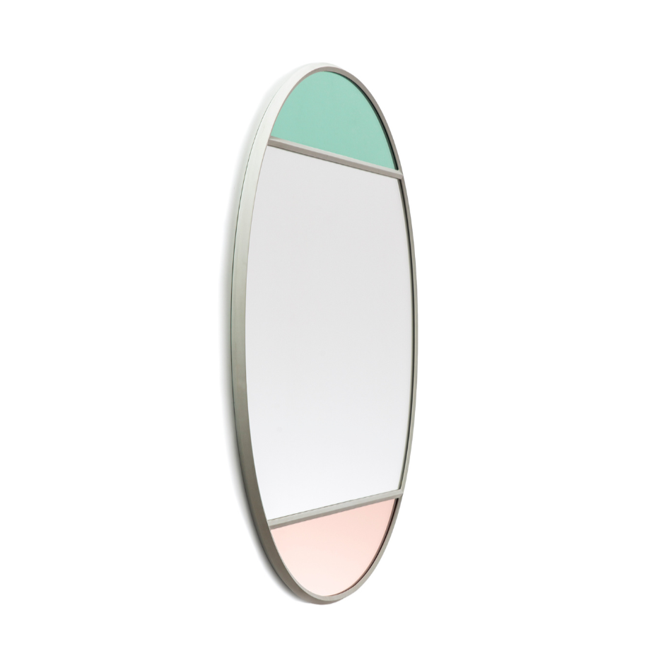 Oval mirror VITRAIL light gray frame