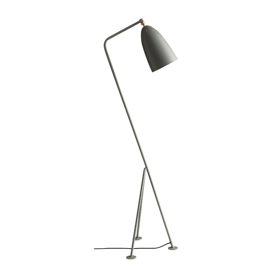 Gray tripod reading floor lamp GRÄSHOPPA