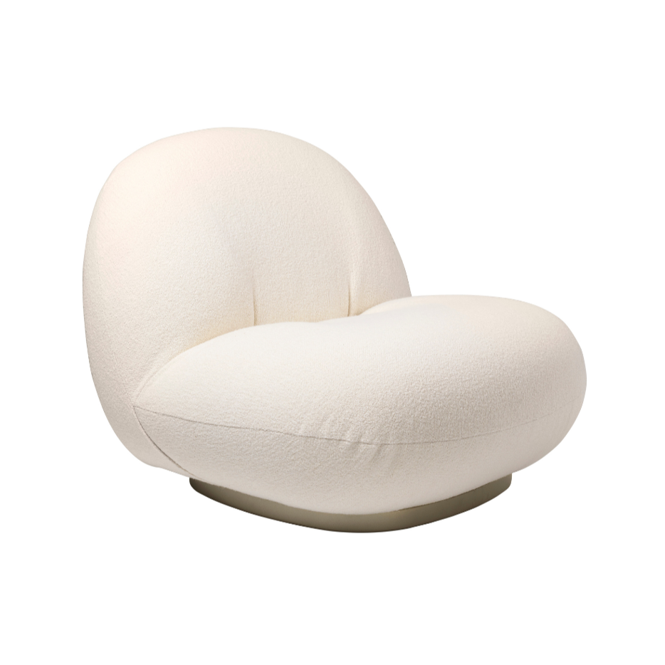 PACHA upholstered armchair with a gold base