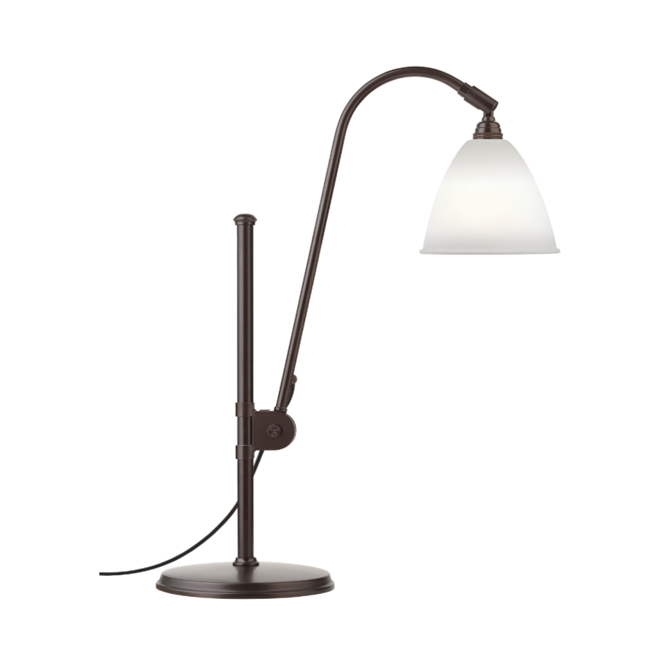 Stolná lampa BESTLITE BL1 čierna s porcelánovým tienidlo
