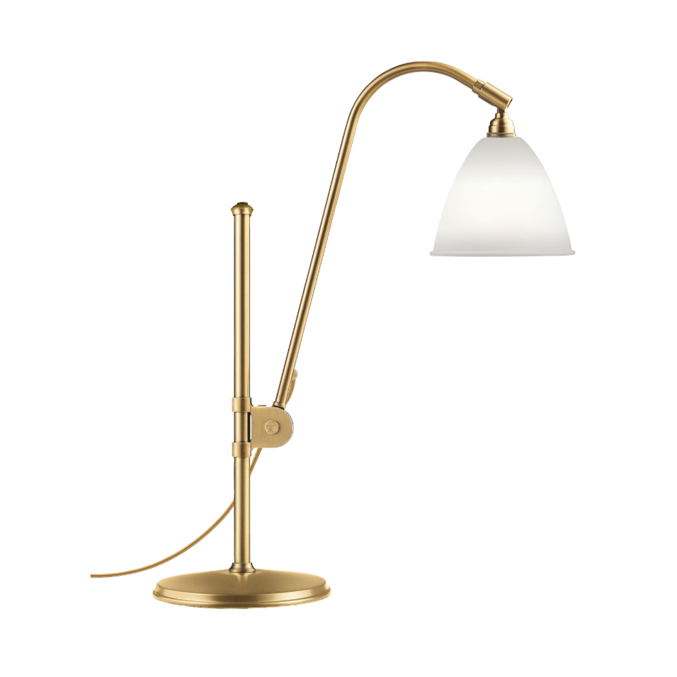 BESTLITE BL1 table lamp in brass with a porcelain shade