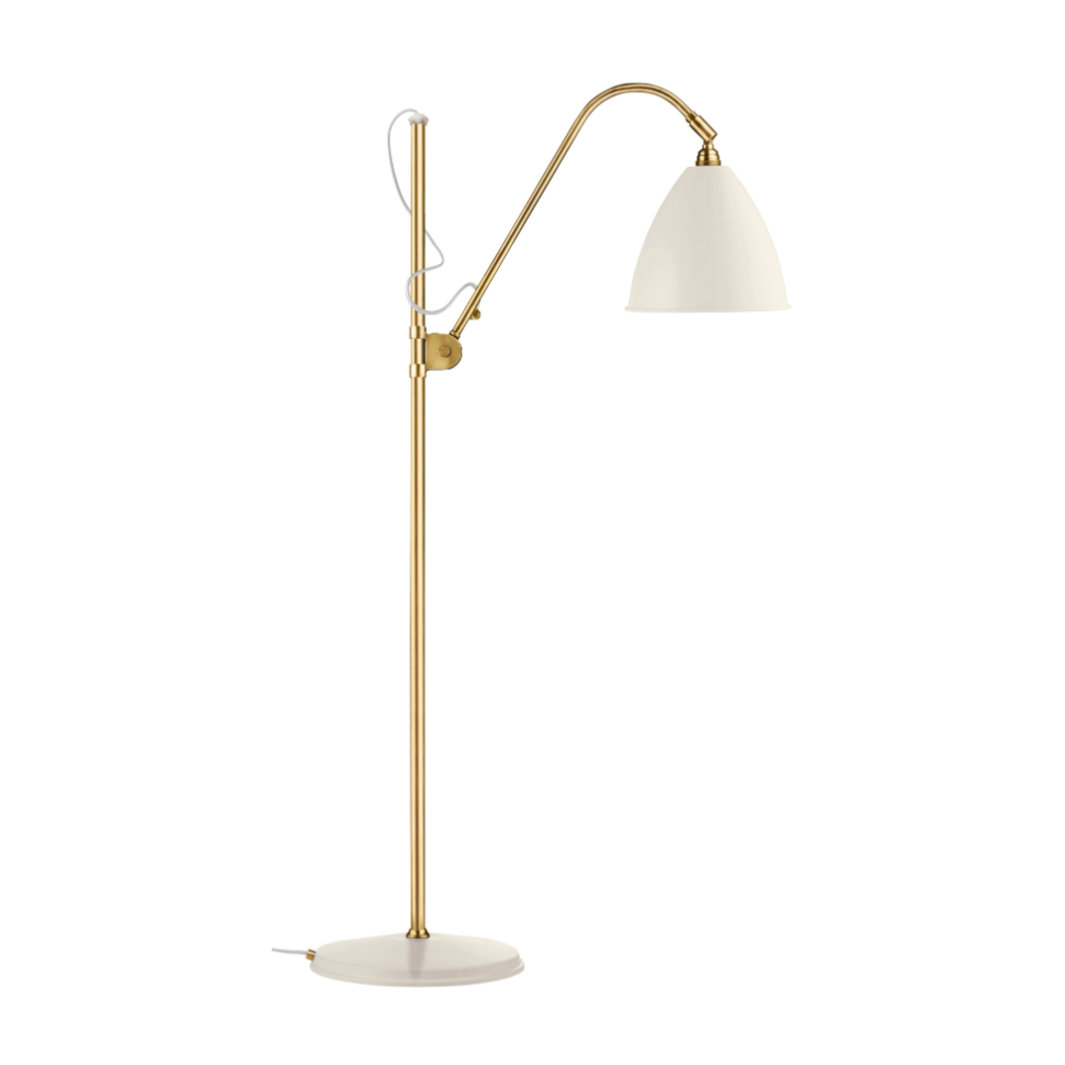 Stojaca lampa BESTLITE BL3 mosadz s krémovým tienidlo
