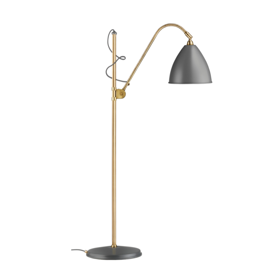 BESTLITE BL3 Floor Lamp in Brass with Gray Matte Shade