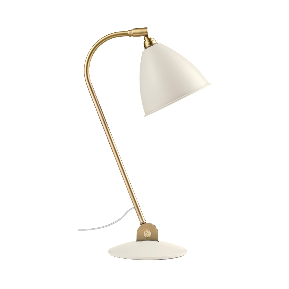 Stolná lampa BESTLITE BL2 mosadz s krémovým tienidlo