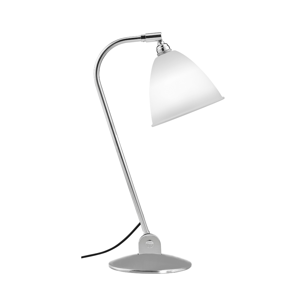Stolná lampa BESTLITE BL2 chróm s porcelánovým tienidlom