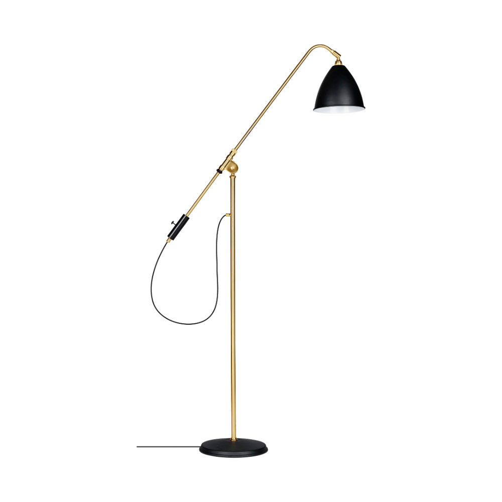 BESTLITE BL4 Floor Lamp in Brass with Black Shade