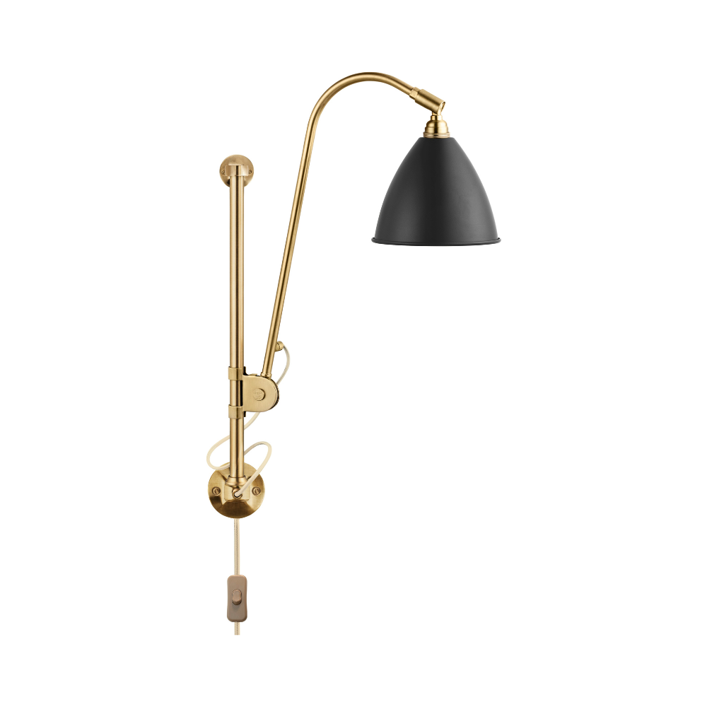 Nástenná lampa BESTLITE BL5 mosadz s čiernym tienidlom