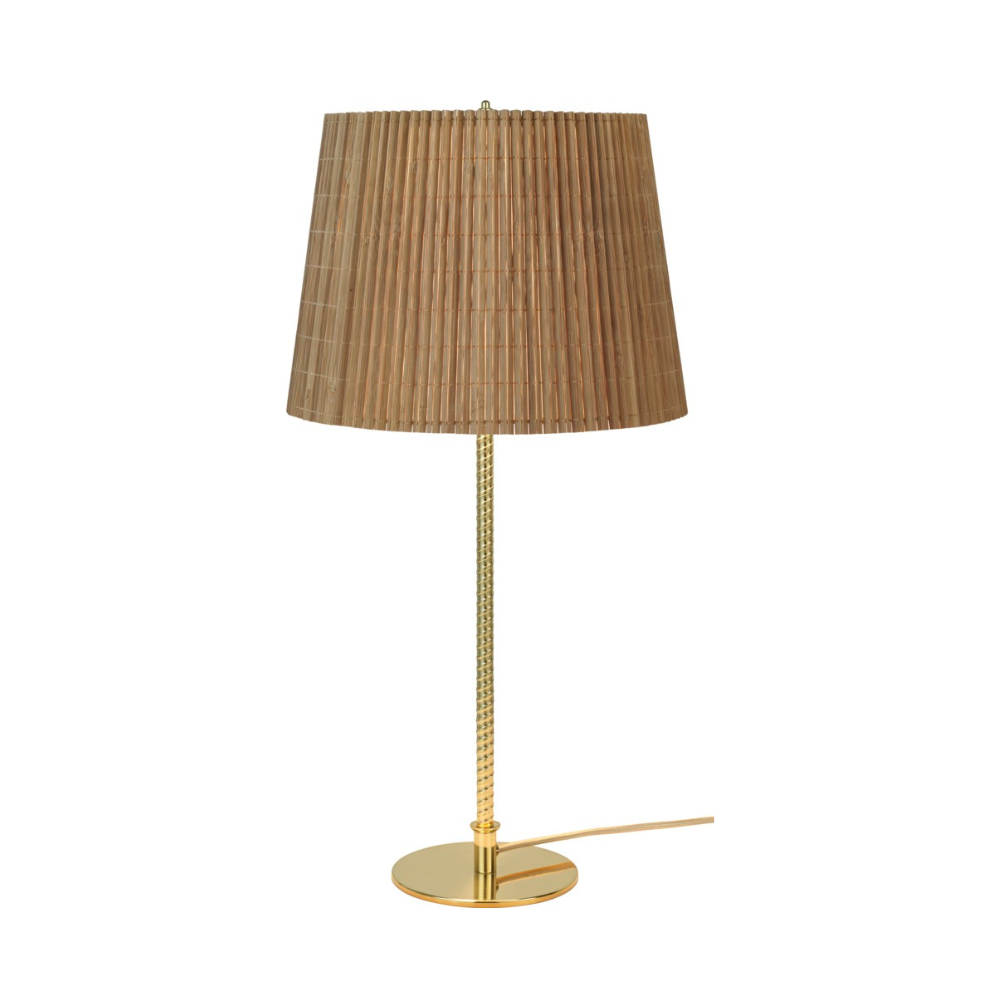 Stolná lampa 9205 s bambusovým tienidlo a zlatým podstavcom