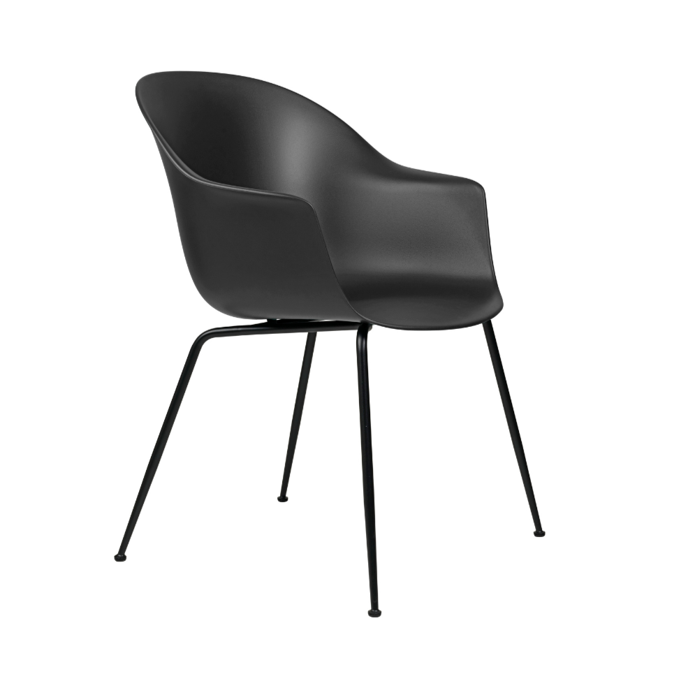 BAT chair black with black steel base