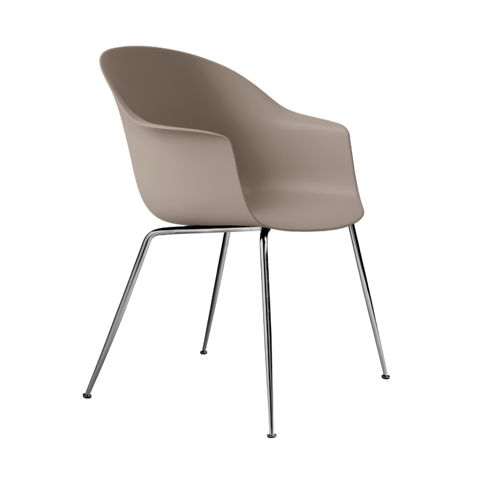 BAT chair beige with chrome base