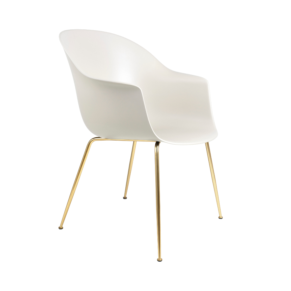 Stolička BAT biela so zlatým podstavcom