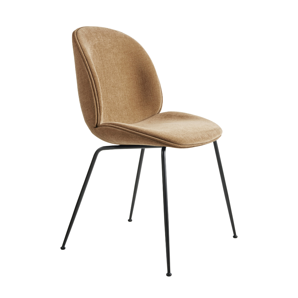 Čalúnená stolička BEETLE s čiernym oceľovým podstavcom