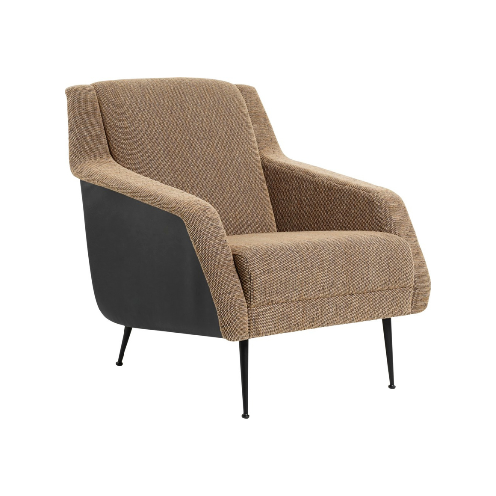 CDC.1 upholstered armchair with a black base