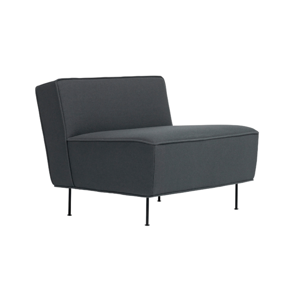 Fotel MODERN LINE čalúnený s čiernym podstavcom