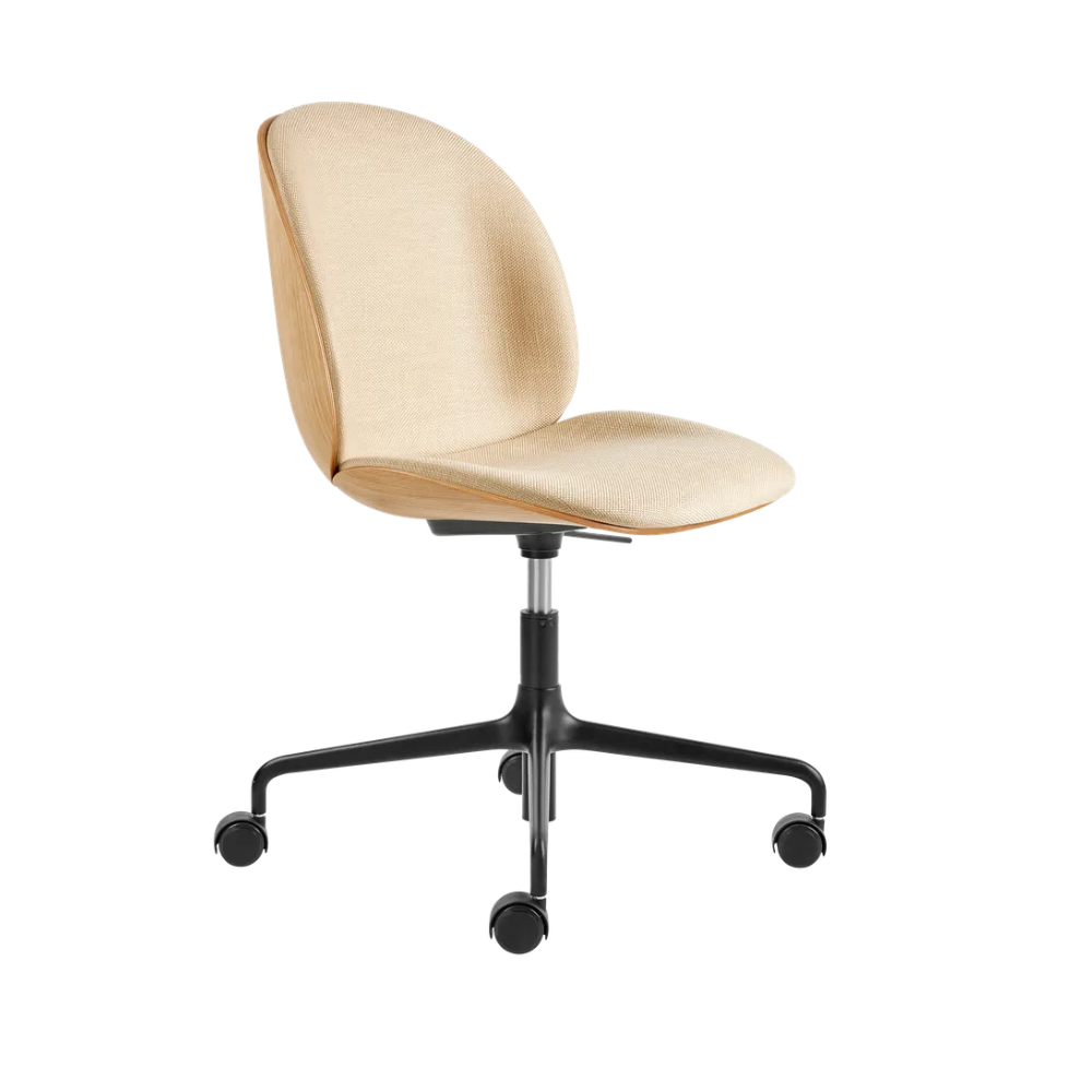 BEETLE upholstered office chair with oak wood