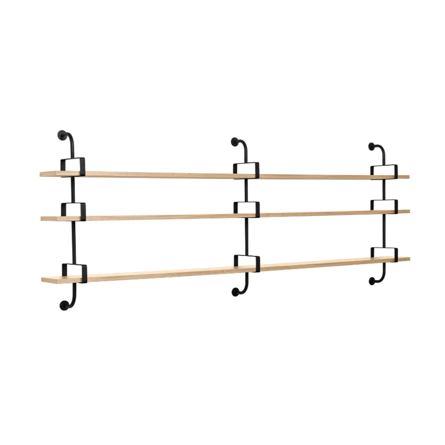Dvojitá polica DÉMON z dubového dreva
