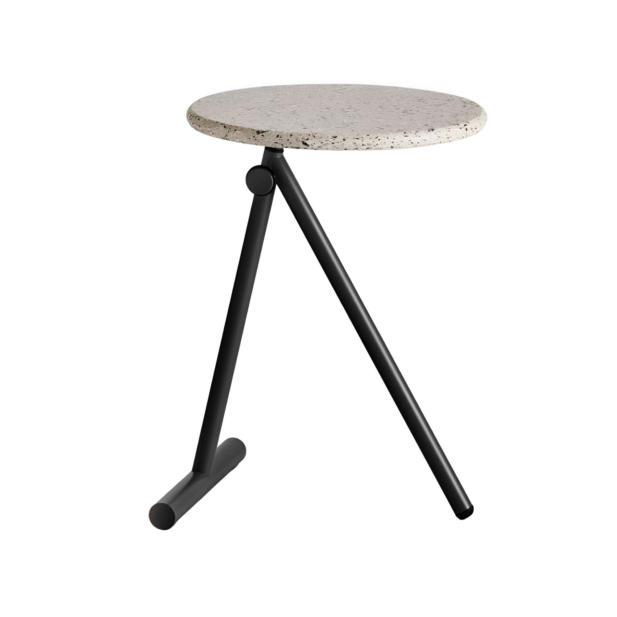 KOJI side table with a fiberglass top and black base