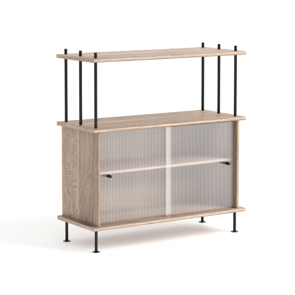 BAVA Cabinet 100 Whitewashed Oak Wood