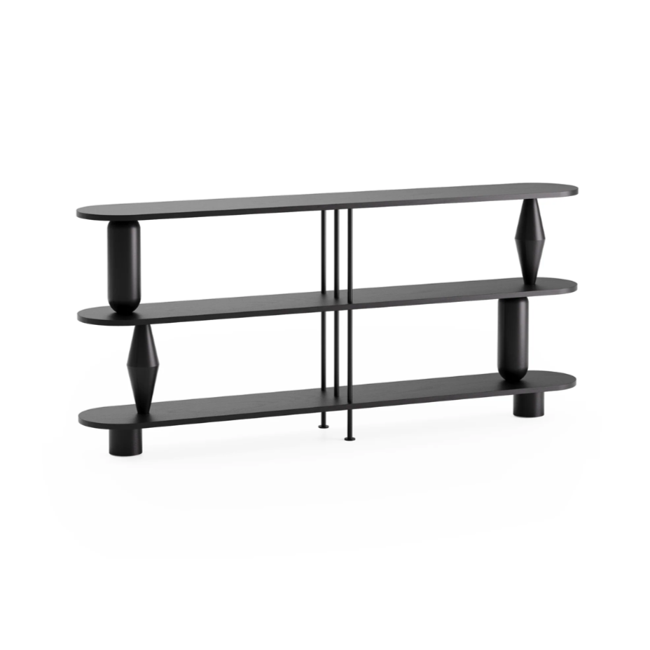 Regál VAZOO DUO čierne dubové drevo